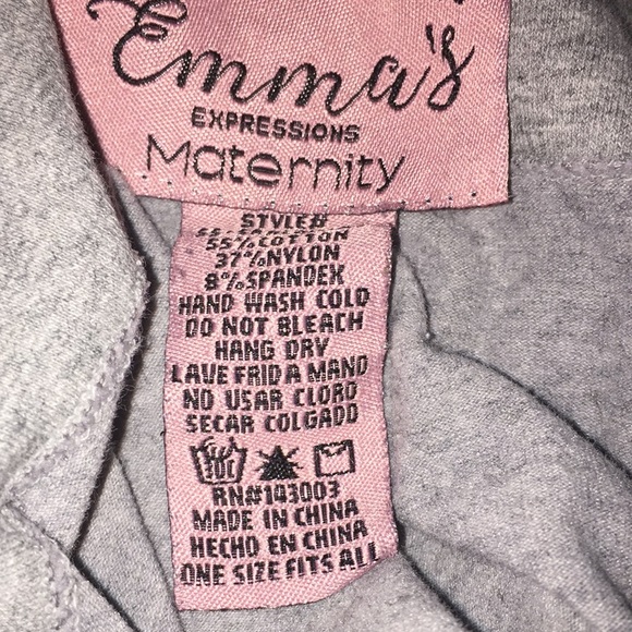 Maternity grey pants with rose design - Picture 3 of 3